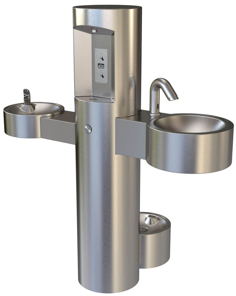GWQ85 Wash-N-Go! All-in-One Outdoor Bottle Filler with Water Fountain and Hand Sink