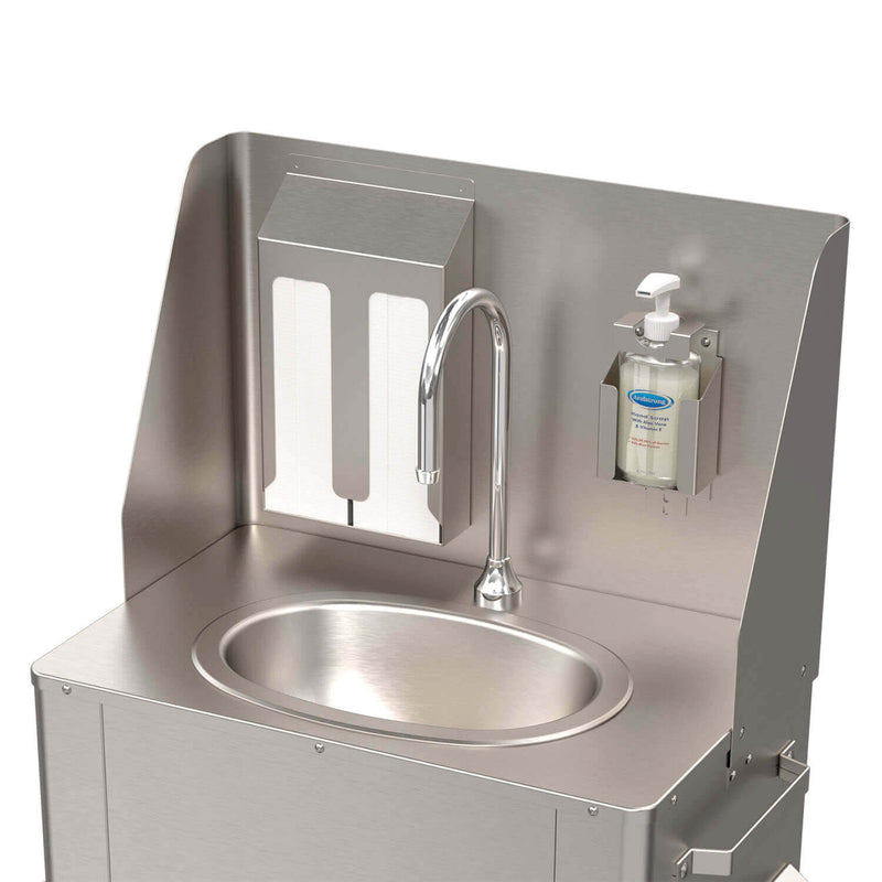 PS1000-SG1 Stainless Steel Sink Splash Guard with 2-Bay Paper Holder and Soap Holder