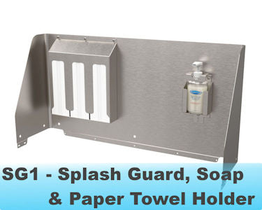Splash Guard, Soap, and Paper Towel Holder for Foot Pump Portable Sink