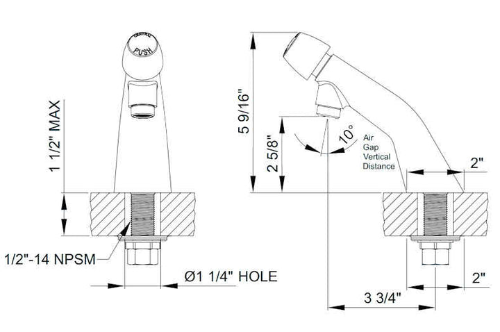 SW000-F70 Pushbutton Metering Faucet