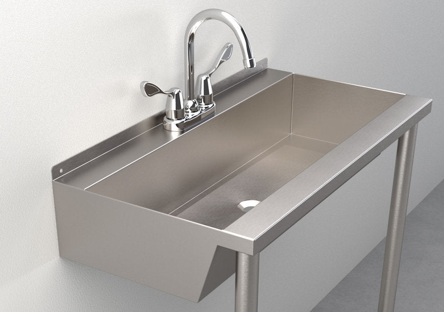 SW130 One-Station Commercial Trough Sink - Stainless Steel